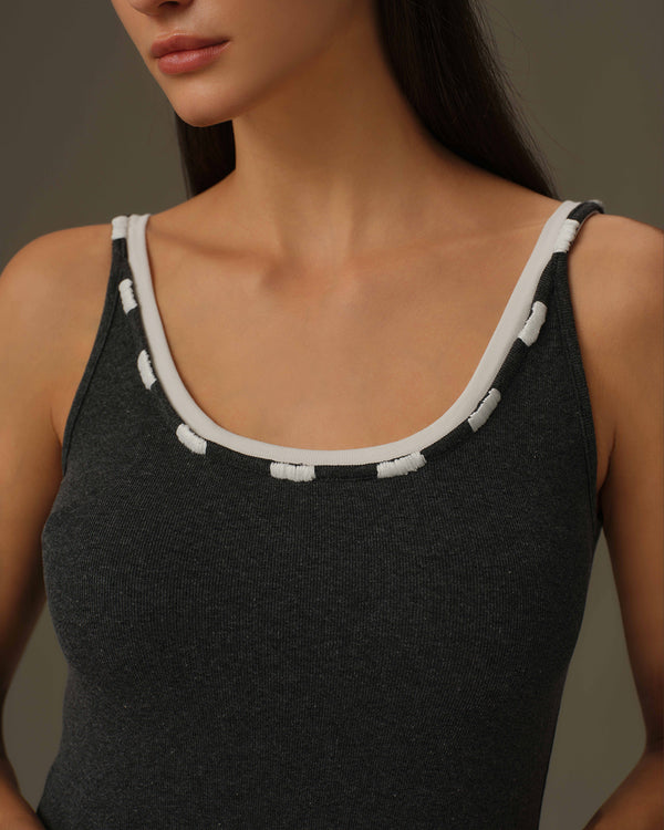 Detailed Neckline Maxi Dress