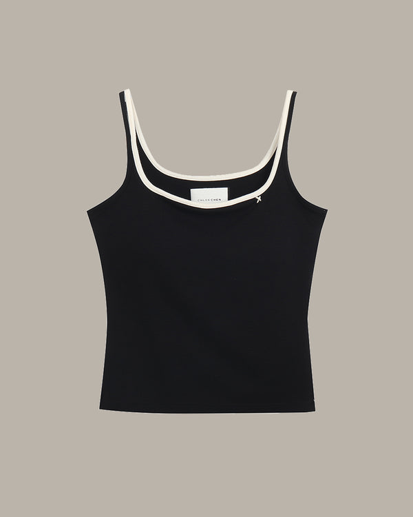 Two-Tone Straps Tank Top