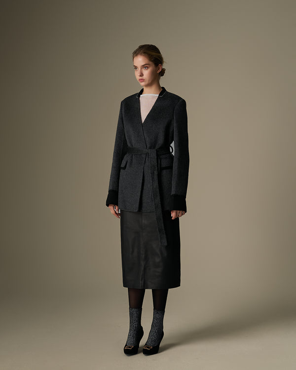 Leather Midi Skirt With Slit