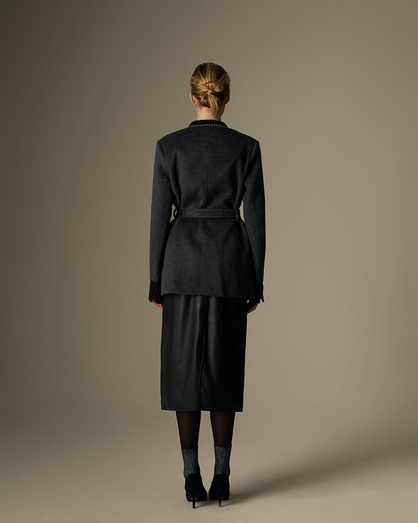 Leather Midi Skirt With Slit