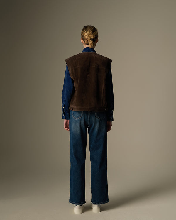 Double Pocket Suede Vest