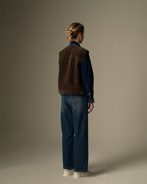 Double Pocket Suede Vest