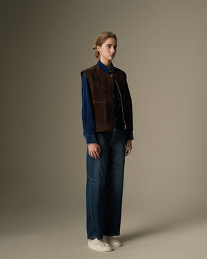 Double Pocket Suede Vest