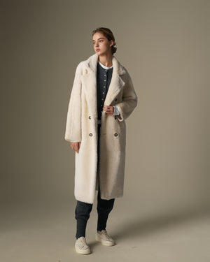 Fur Coat with Lapel Collar
