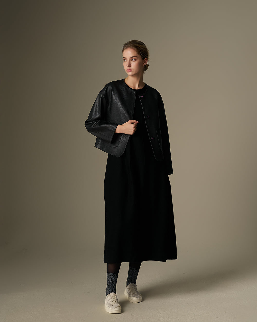 Cropped Leather Jacket