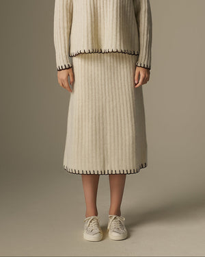 Yak Wool Knitted Midi Skirt