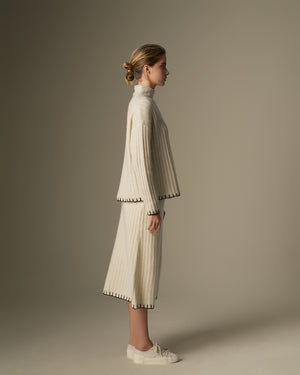 Yak Wool Knitted Midi Skirt