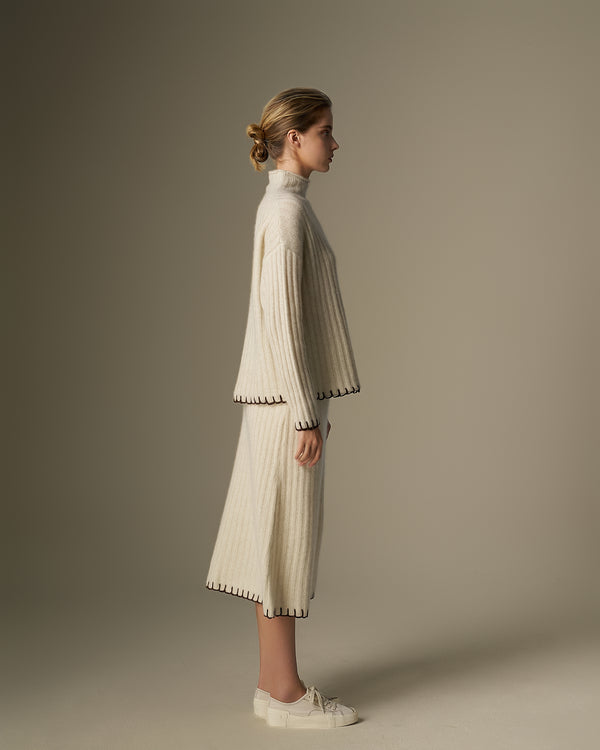 Yak Wool Knitted Midi Skirt