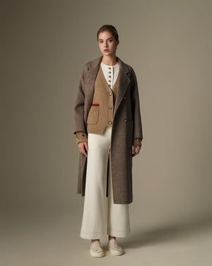 Lapel Collar Long Coat