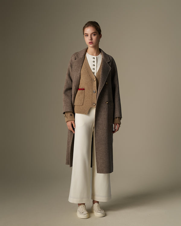 Lapel Collar Long Coat