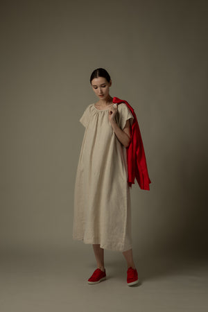 100% Linen Short Sleeves Dress