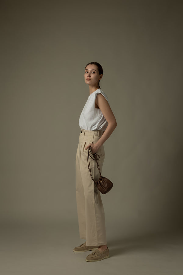 Stitch Detail Wide Leg Pants