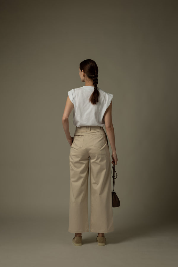 Stitch Detail Wide Leg Pants
