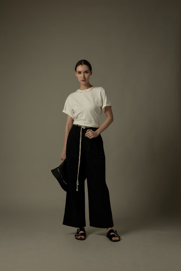 Detailed Neckline Relaxed Fit T-Shirt