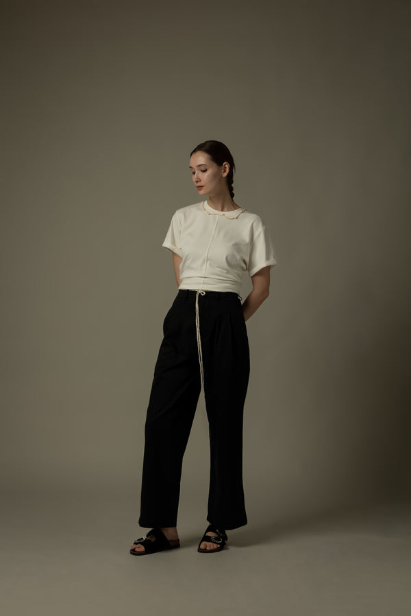 Detailed Neckline Relaxed Fit T-Shirt