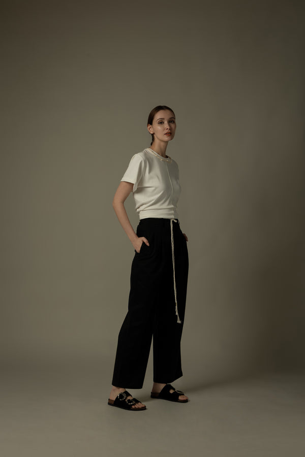 Detailed Neckline Relaxed Fit T-Shirt