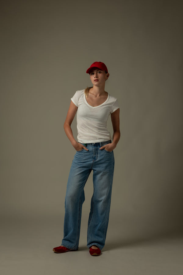 Back Detail V-Neck Tee