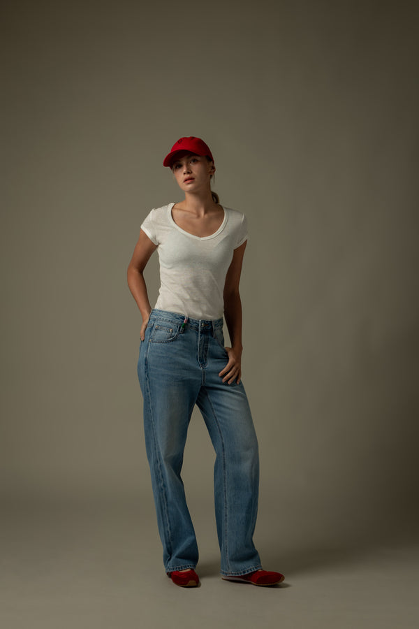 Back Detail V-Neck Tee