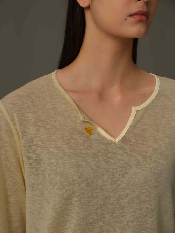 V Neck Long Sleeve Top