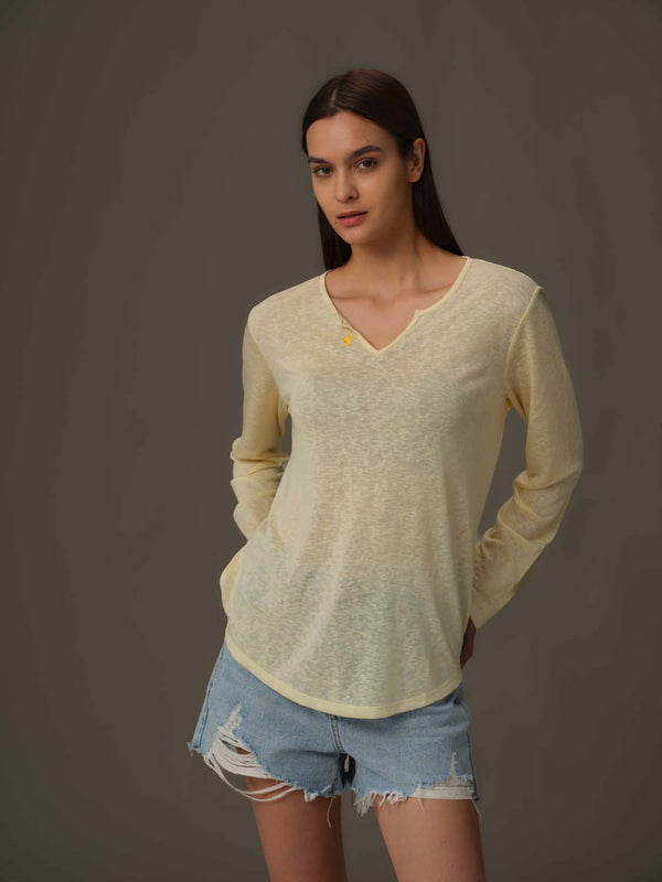 V Neck Long Sleeve Top