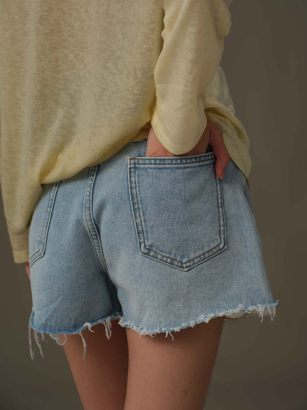 Frayed Edge Denim Shorts