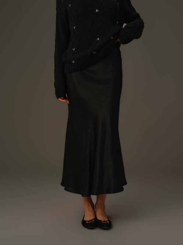 Summer Satin Midi Skirt