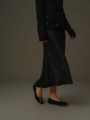 Summer Satin Midi Skirt