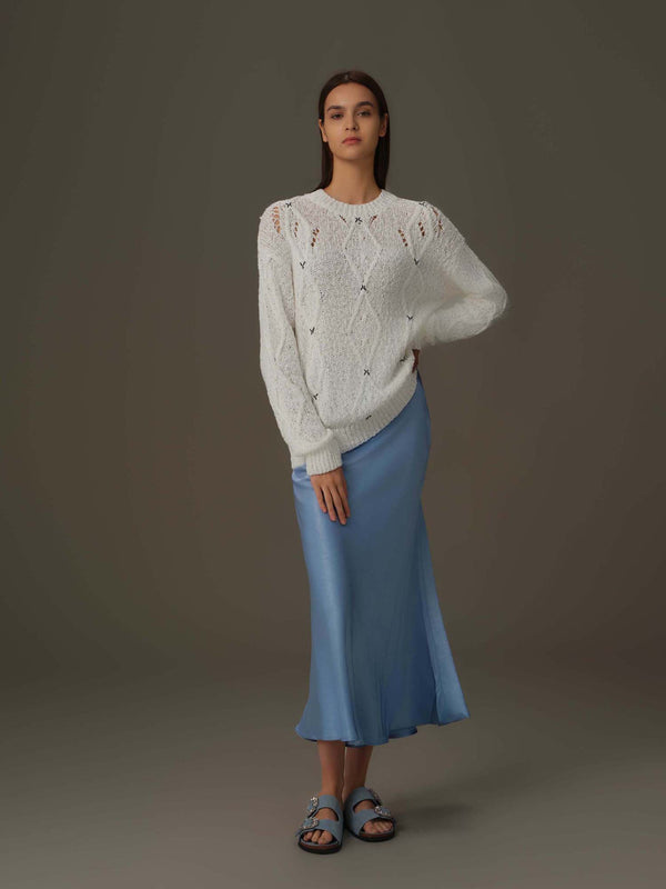 Summer Satin Midi Skirt