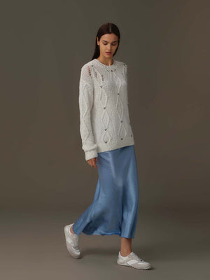 Summer Satin Midi Skirt