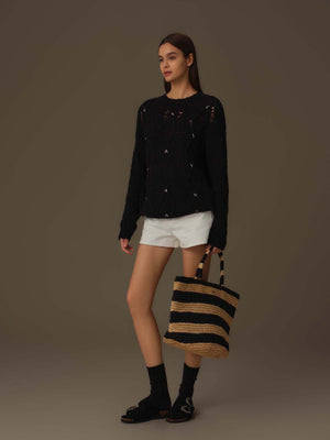 Waistline Embroidered Short