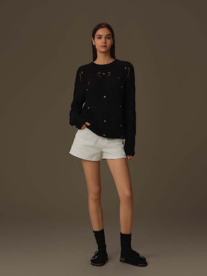 Waistline Embroidered Short