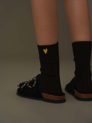 Heart-Stitch Detail Socks