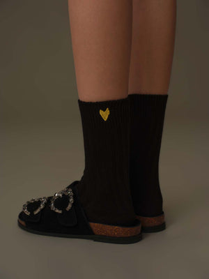Heart-Stitch Detail Socks