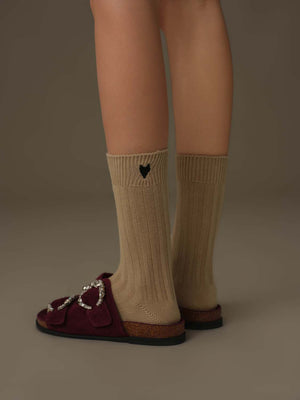 Heart-Stitch Detail Socks