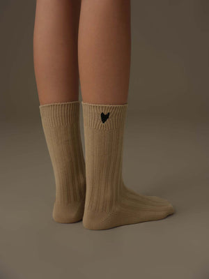 Heart-Stitch Detail Socks