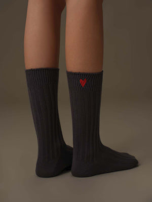 Heart-Stitch Detail Socks