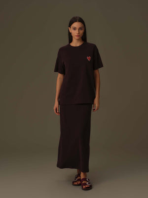 Heart-Embroidered Everyday Tee