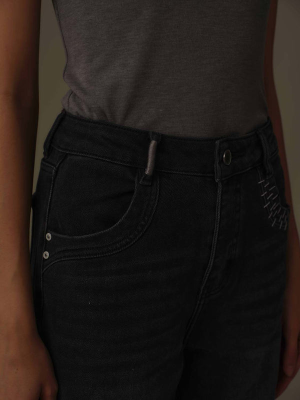 Stitched Flare Denim Jeans