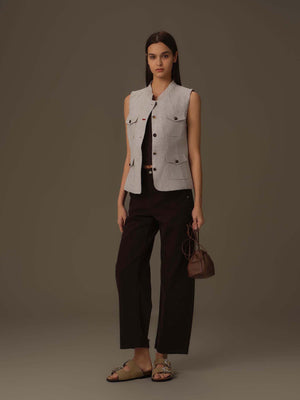 Washed Straight-Leg Denim Pants