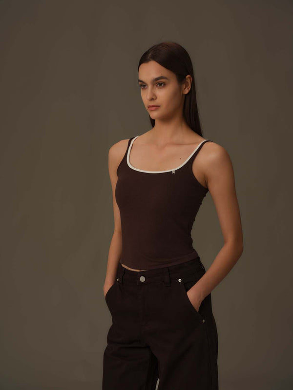 Two-Tone Straps Tank Top