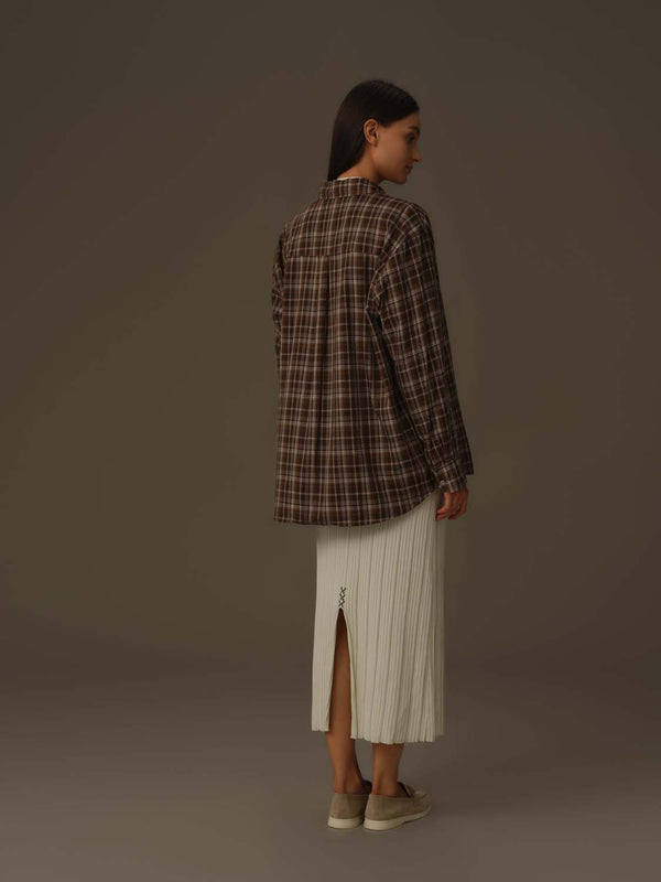 Flowy Pleated Side-Slit Skirt