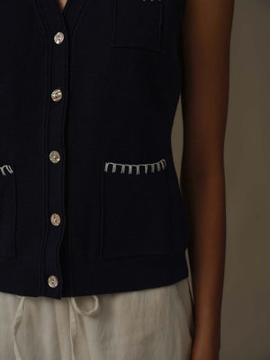 V Neck Knit Vest