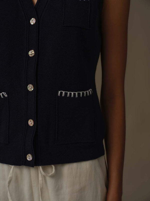 V Neck Knit Vest