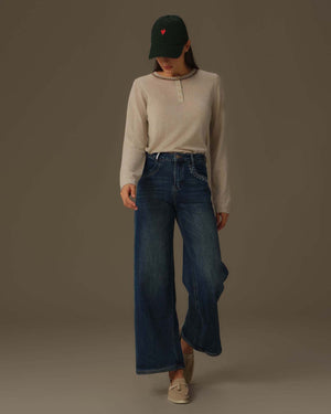 Stitched Flare Denim Jeans