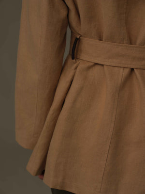 100%亞麻多口袋外套