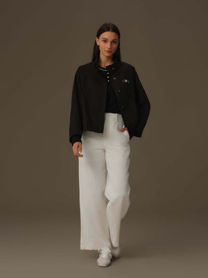 寬版束腰西裝外套