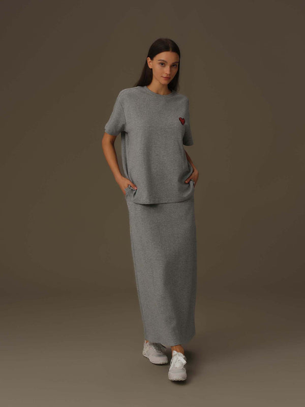 Heart-Embroidered Everyday Tee