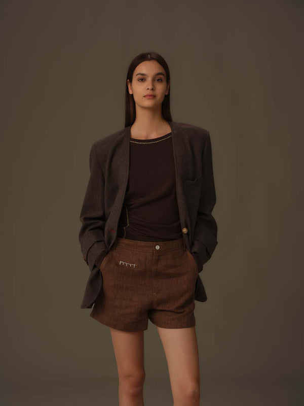 Stitch Details Linen Short