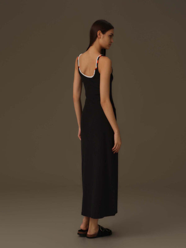 Detailed Neckline Maxi Dress