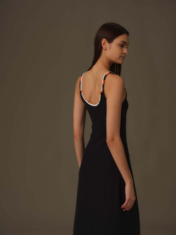 Detailed Neckline Maxi Dress